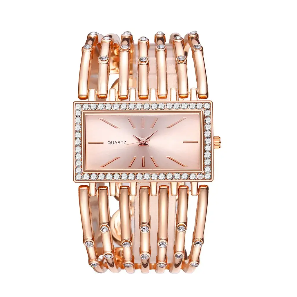 Korean Style Women's Quartz Watch with Diamond Bracelet
