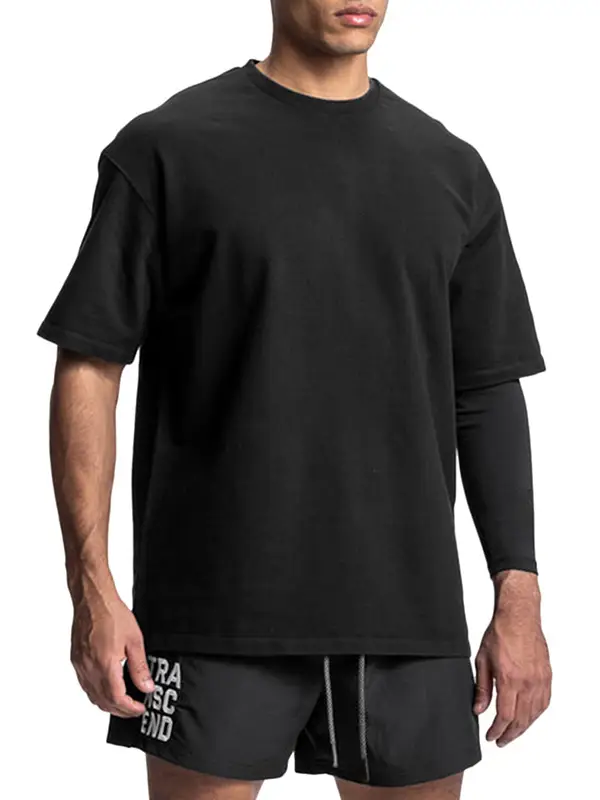 Men's White Cotton T-Shirt Large Short Sleeve