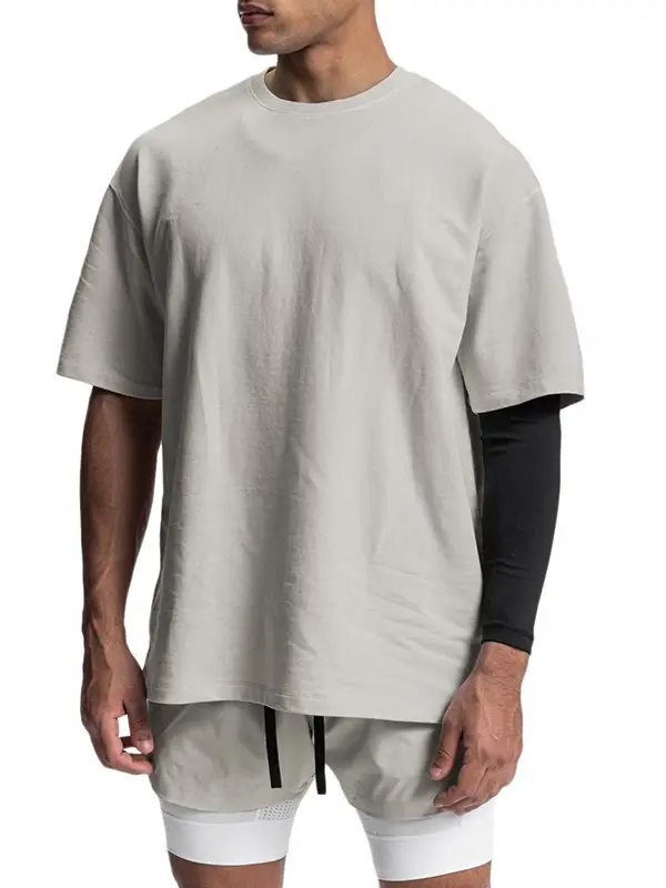 Men's White Cotton T-Shirt Large Short Sleeve