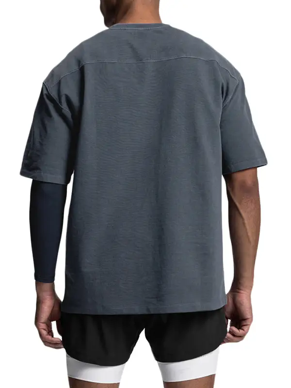 Men's White Cotton T-Shirt Large Short Sleeve