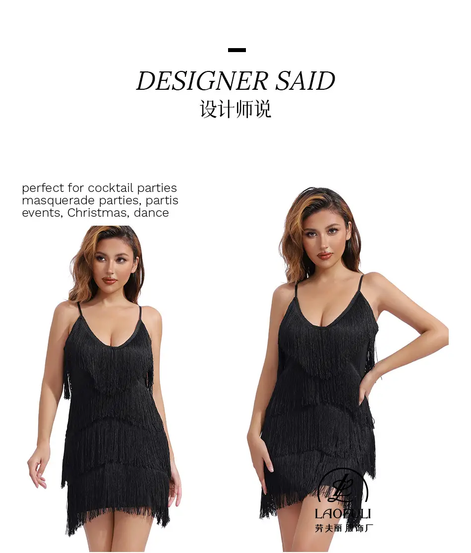 White Tassel Backless Dress Deep V Neck — feature 2