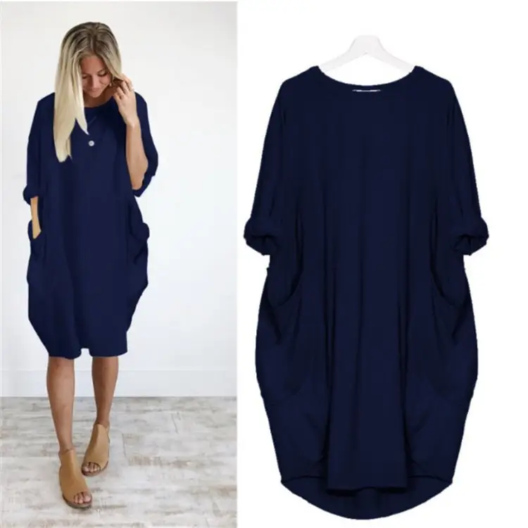 Women's Navy Blue Long Dress Party Wear - Image 22