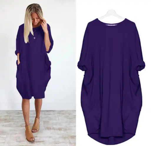 Women's Navy Blue Long Dress Party Wear - Image 14