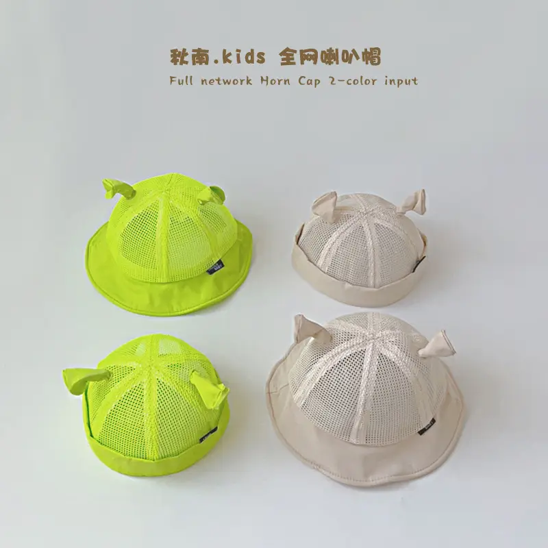 Green Neon Baby Caps for Boys Girls Summer