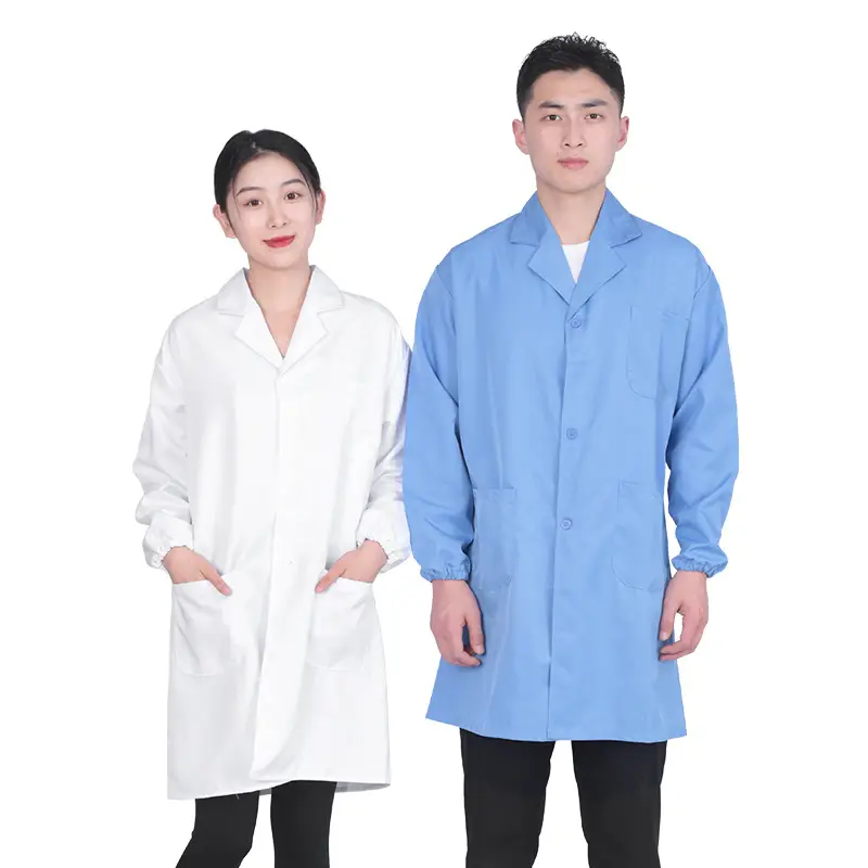 Men & Women Long Coat Dust Proof Food Factory Workshop Stain Resistant Easy Wash - Image 5