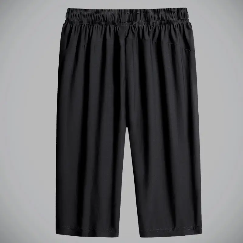 Men's Black Ice Silk Cropped Shorts 7-Piece Zip - Image 8