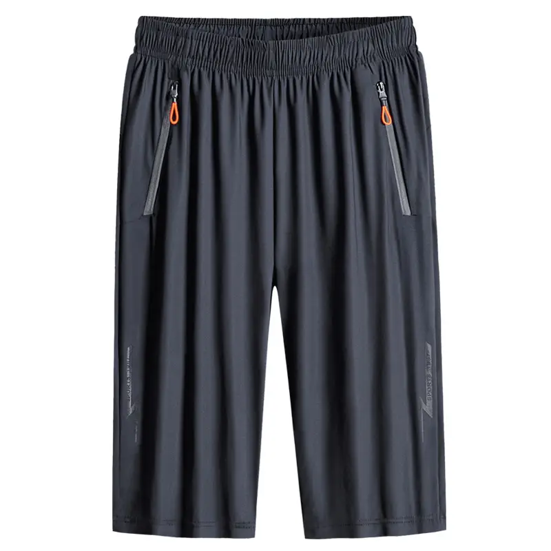 Men's Black Ice Silk Cropped Shorts 7-Piece Zip - Image 9
