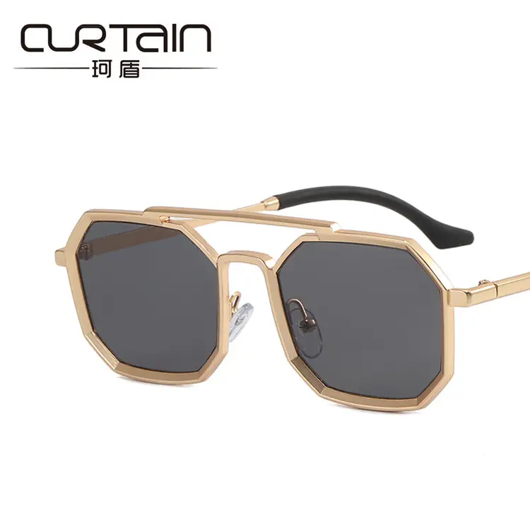 Men's Silver Frame Blue Sunglasses with Blue Lenses