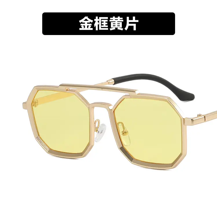 Men's Silver Frame Blue Sunglasses with Blue Lenses