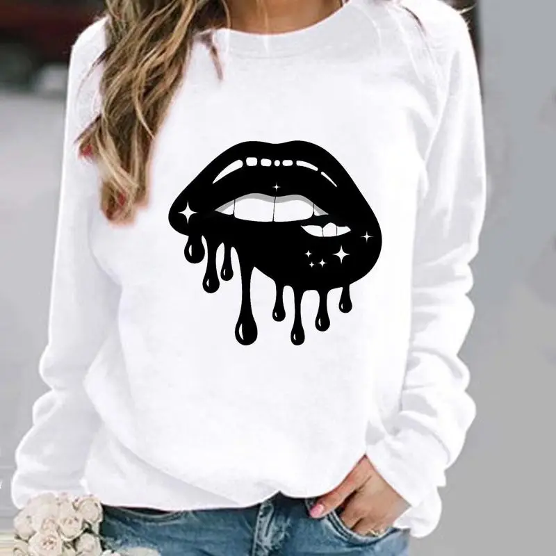 Women's Leopard Print Pullover Sweatshirt White
