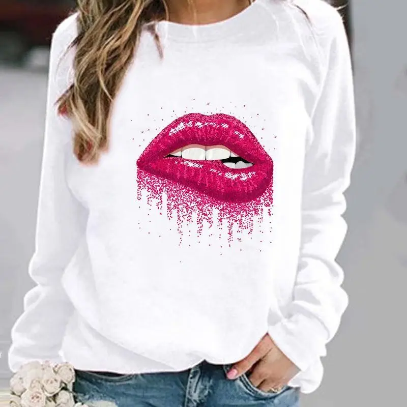 Women's Leopard Print Pullover Sweatshirt White