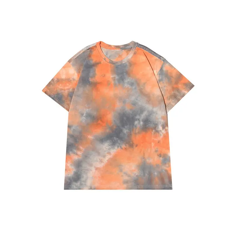 Tie-dye Short Sleeve T-Shirt Blue Green Loose Fit - Image 7