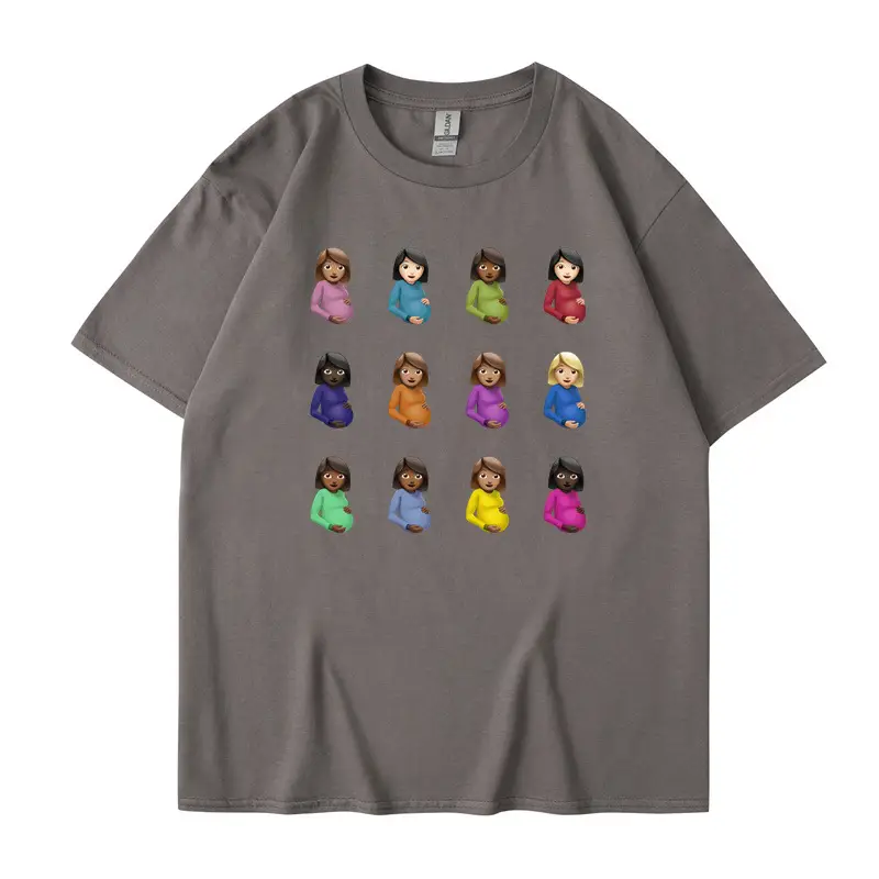 Kids Cartoon T-Shirt Grey Round Neck for Boys Girls