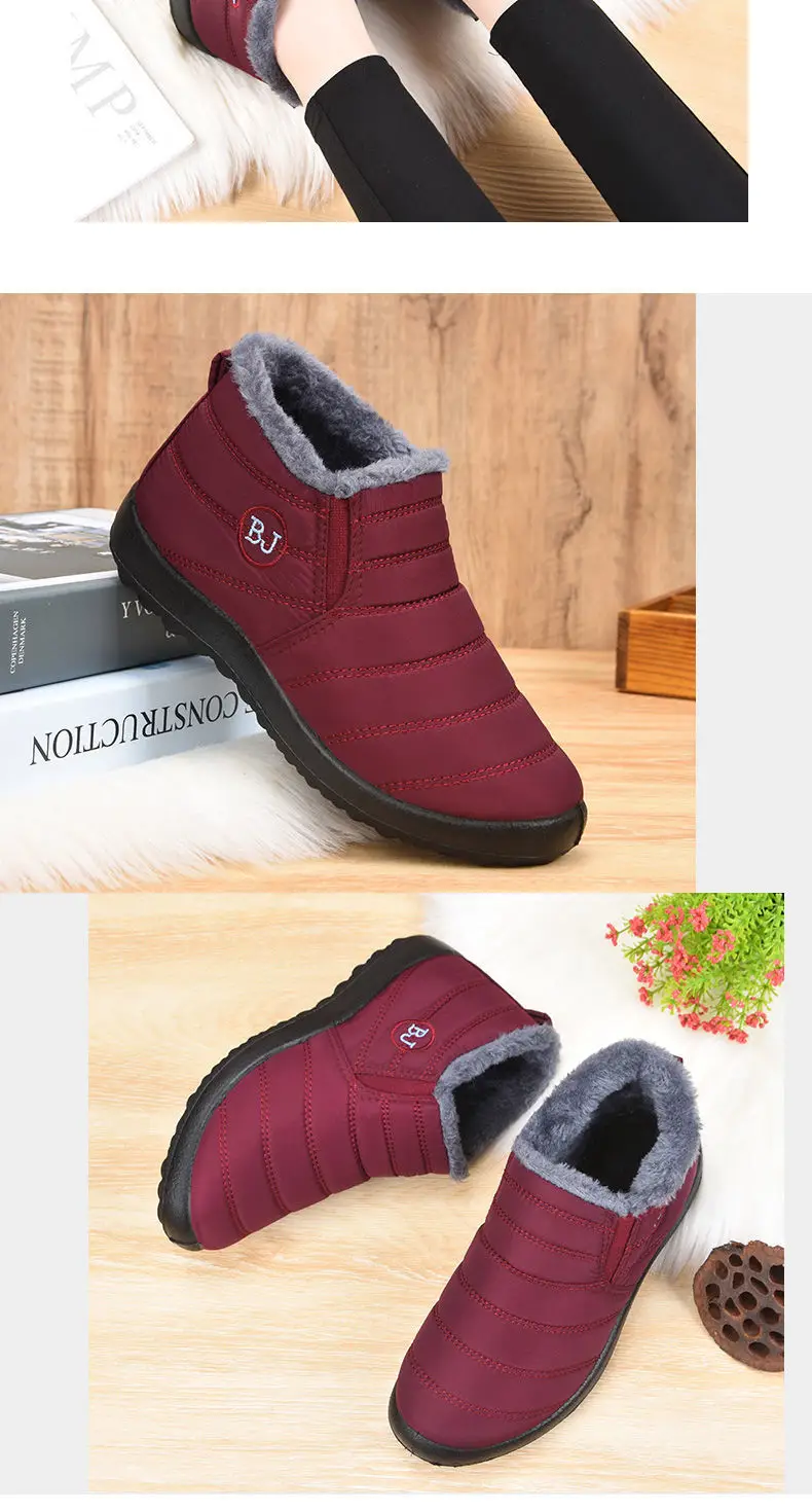 Men's Winter Waterproof Cotton Boots, Snow Boots, Non-Slip, for Middle-Aged and Elderly People, Cold-Proof, Thickened, Fleece-Lined, Thick-Soled, Comfortable — feature 19