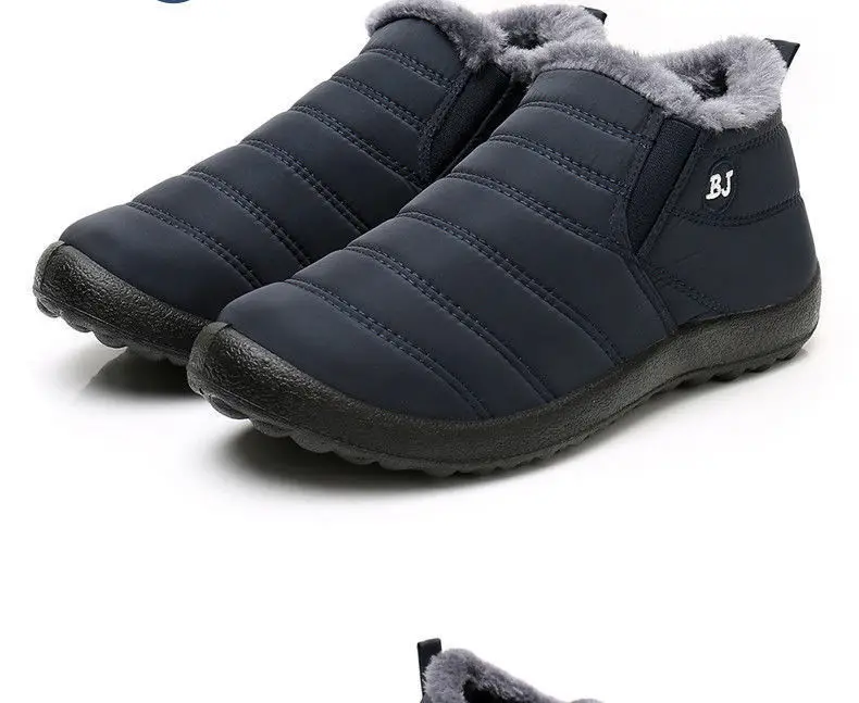 Men's Winter Waterproof Cotton Boots, Snow Boots, Non-Slip, for Middle-Aged and Elderly People, Cold-Proof, Thickened, Fleece-Lined, Thick-Soled, Comfortable — feature 22