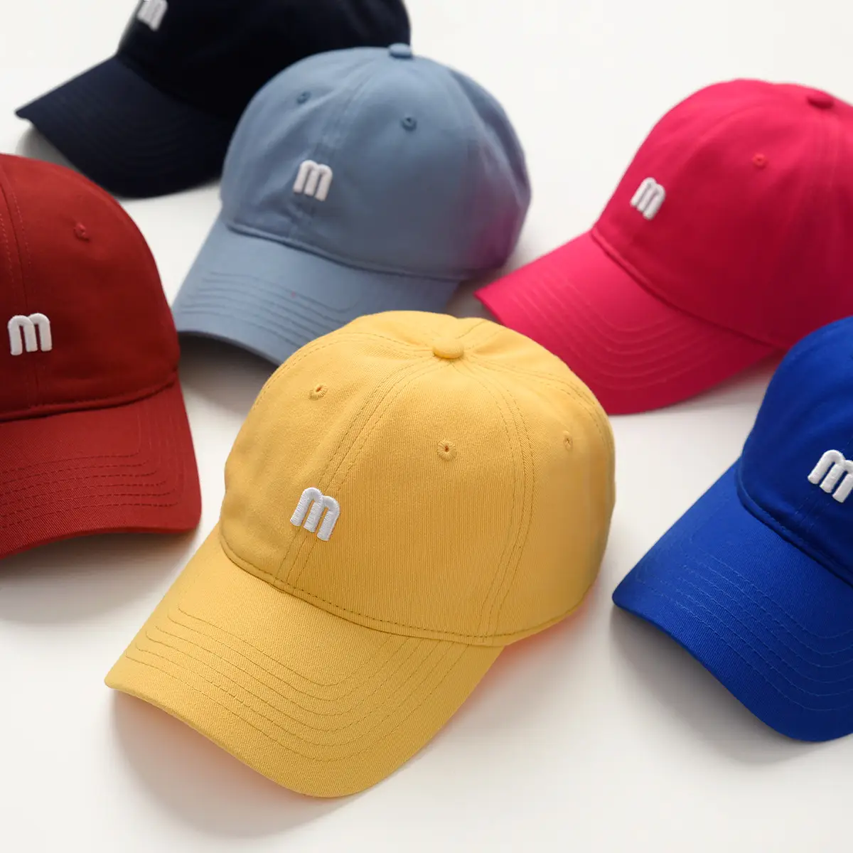 Children Cotton Peaked Cap Yellow Embroidered Letter — feature 4
