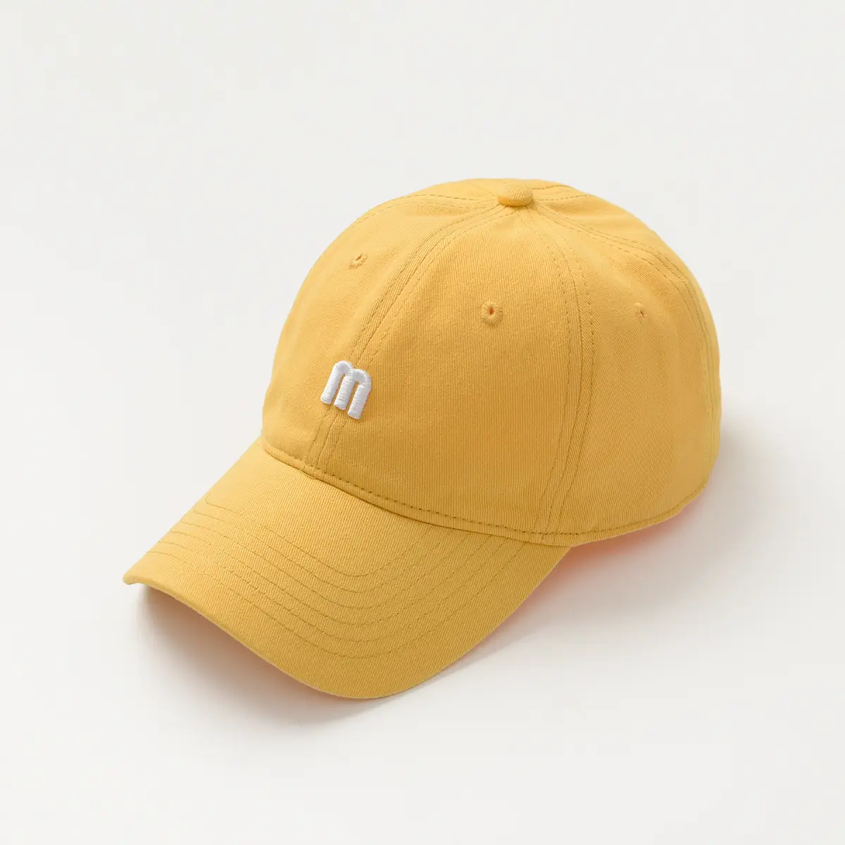 Children Cotton Peaked Cap Yellow Embroidered Letter