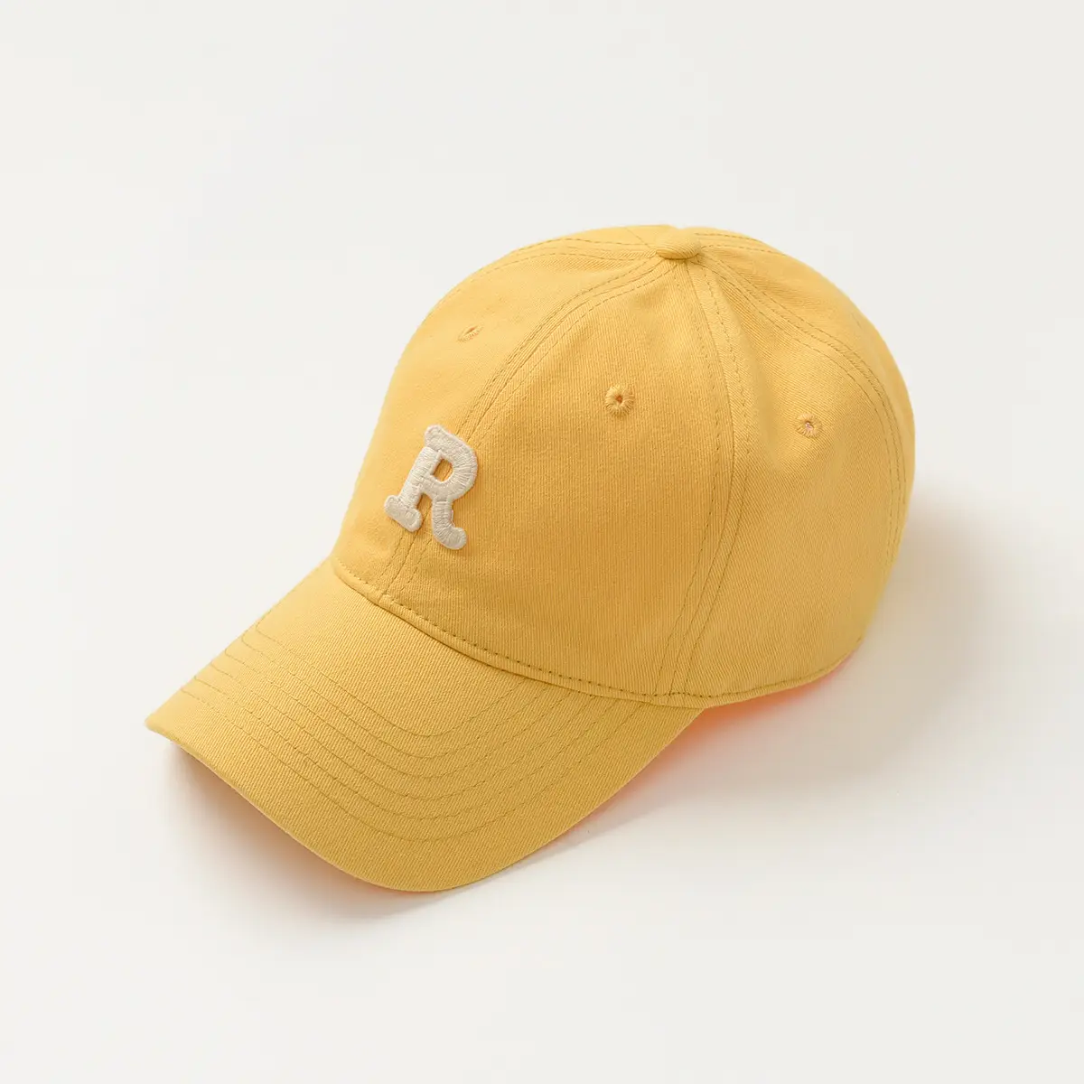 Children Cotton Peaked Cap Yellow Embroidered Letter