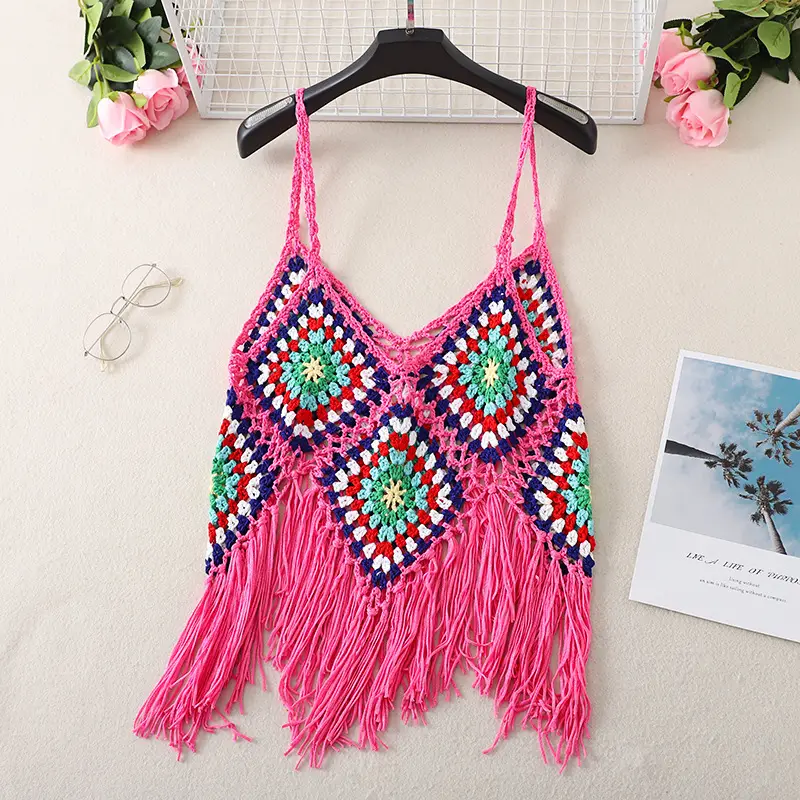 Bohemian Tassel V-Neck Knitted Vest Top - Image 5