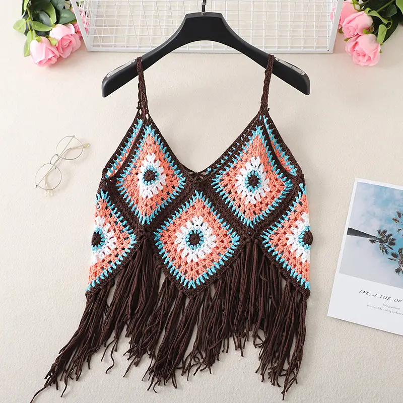 Bohemian Tassel V-Neck Knitted Vest Top - Image 10