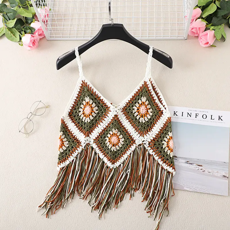 Bohemian Tassel V-Neck Knitted Vest Top - Image 12