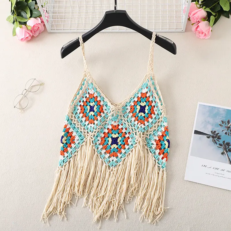 Bohemian Tassel V-Neck Knitted Vest Top - Image 7