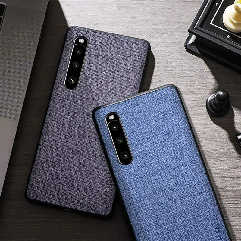 Sony Xperia 10 Maroon Anti-Slip Canvas Cover