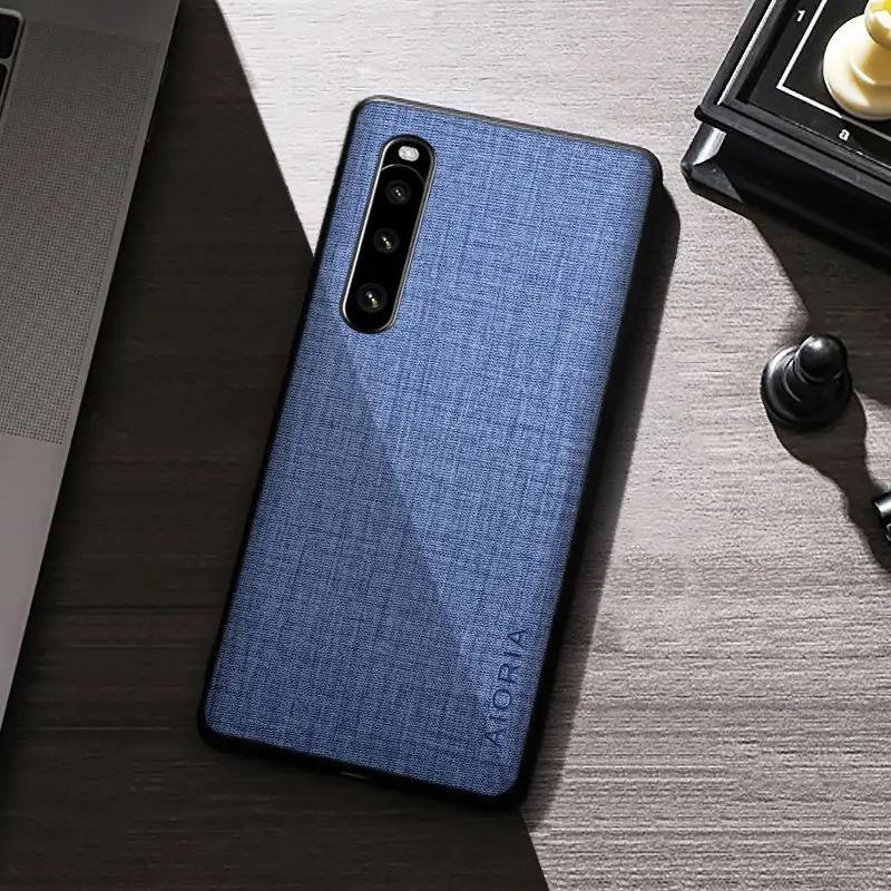 Sony Xperia 10 Maroon Anti-Slip Canvas Cover