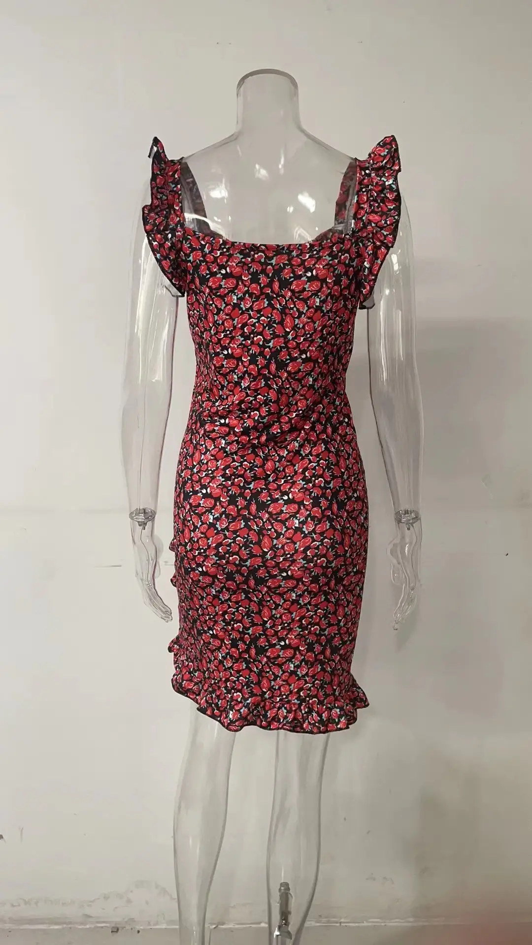 2025 Floral Ruffled V-Neck Hip-Cover Dress for Women — feature 21