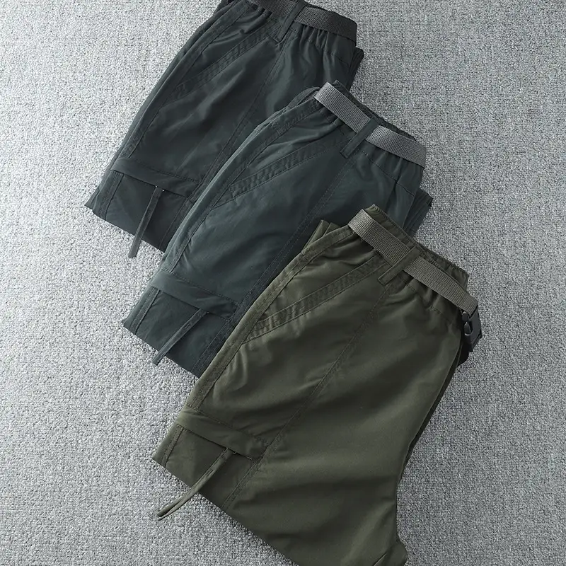Men's Water-Resistant Sports Pants Olive Kornee Multi-Pocket - Image 6