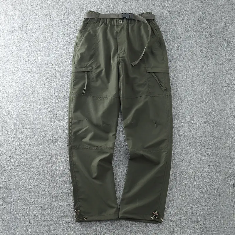 Men's Water-Resistant Sports Pants Olive Kornee Multi-Pocket - Image 2