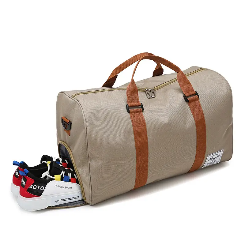 Purple Large Travel Bag with Leather Strap - Image 8