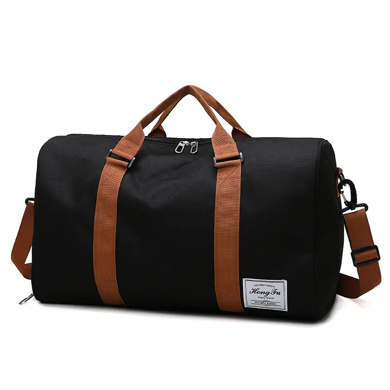 Purple Large Travel Bag with Leather Strap - Image 3