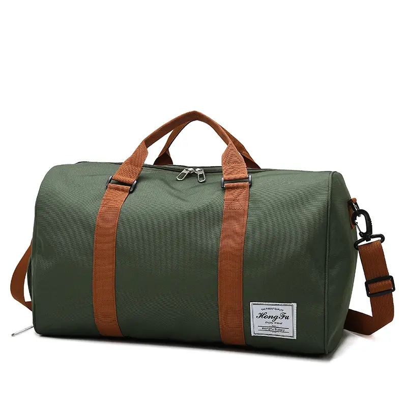 Purple Large Travel Bag with Leather Strap - Image 5