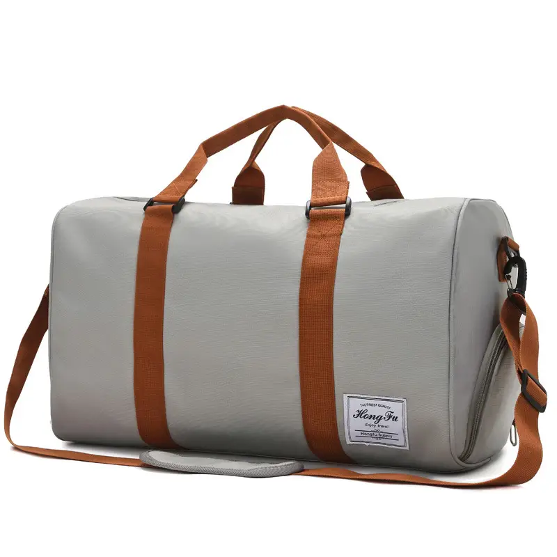 Purple Large Travel Bag with Leather Strap - Image 6