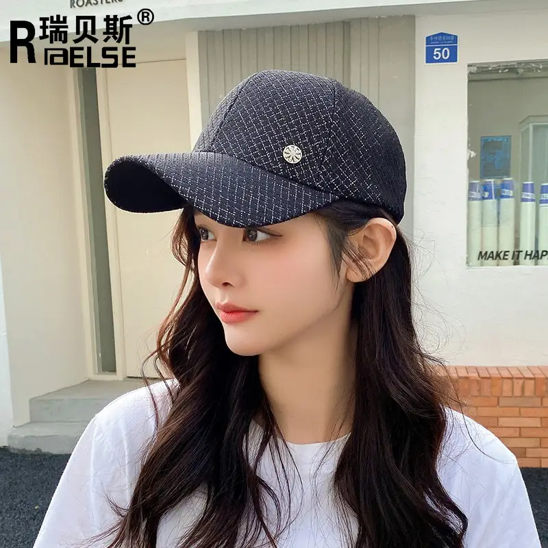 New Women's Beige Baseball Cap with Bead - Image 4