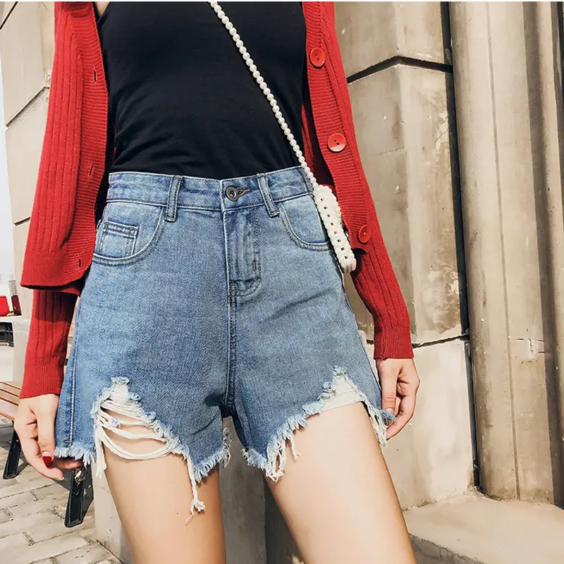 Women's 2022 Summer High Waist Shorts Black Wide Leg