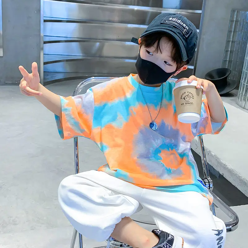 Kids Tie-Dye T-Shirt Summer 2024 Cotton White - Image 2