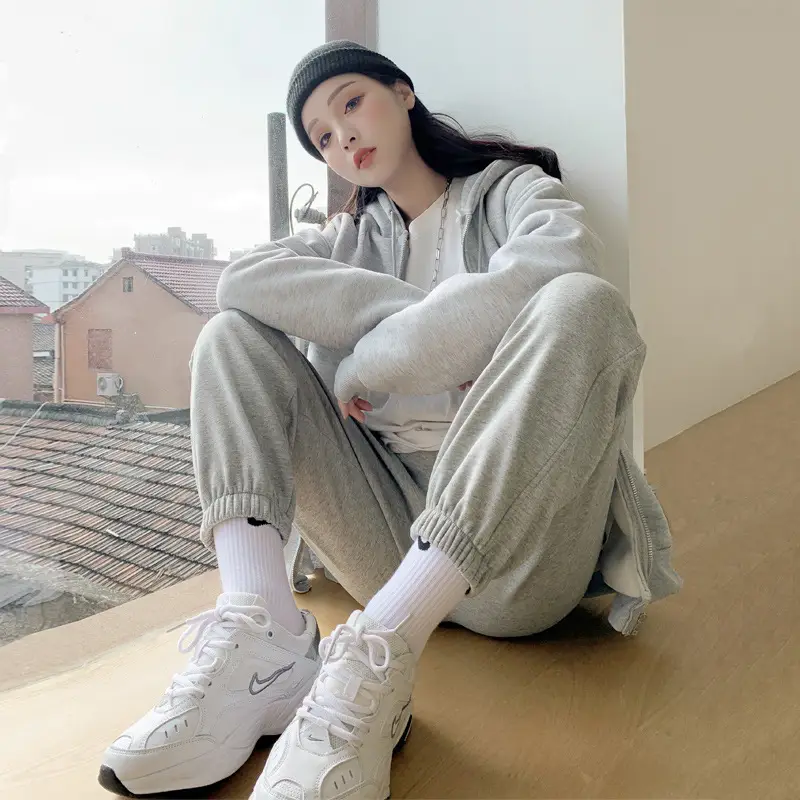 2025 Women Gray Sweatpants Spring Autumn Loose Casual Harem Pants - Image 8