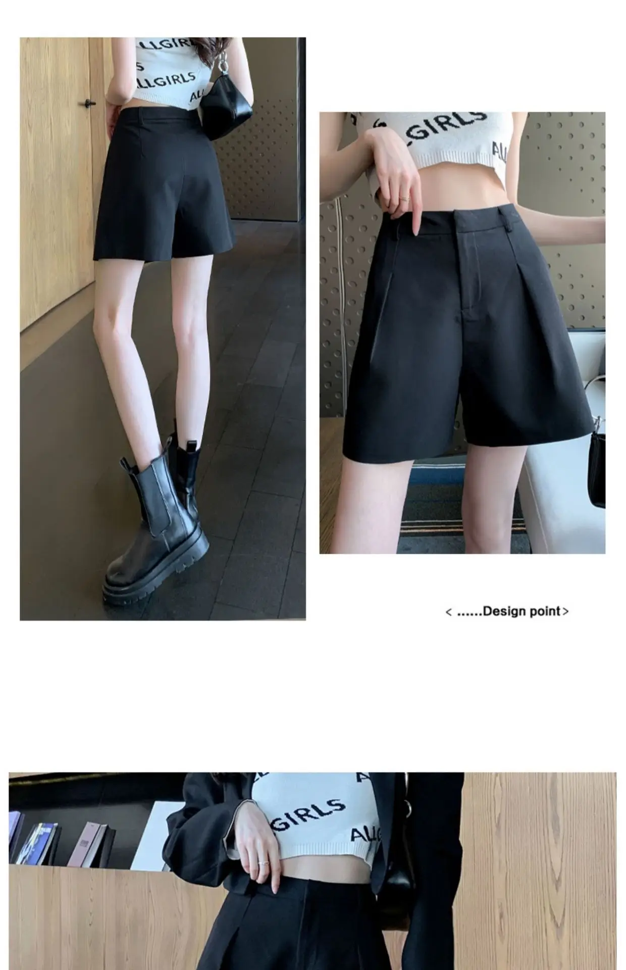 Women Khaki Slimming Shorts High Waist Loose Summer — feature 14