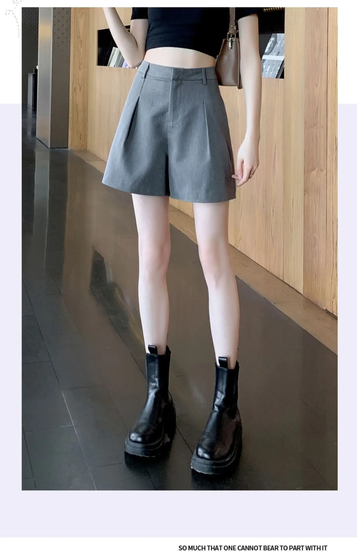 Women Khaki Slimming Shorts High Waist Loose Summer — feature 18