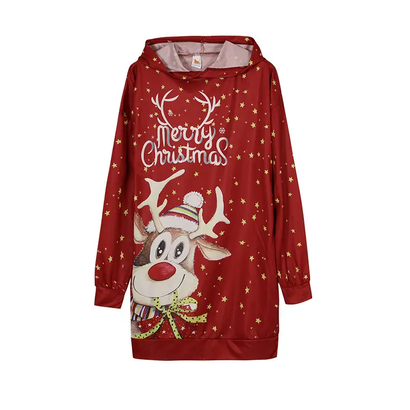 Christmas Printed Hooded Vest for Women Black — feature 8