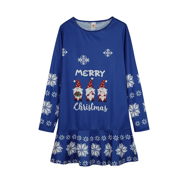Red Snowflake Elk Print Christmas Dress for Women