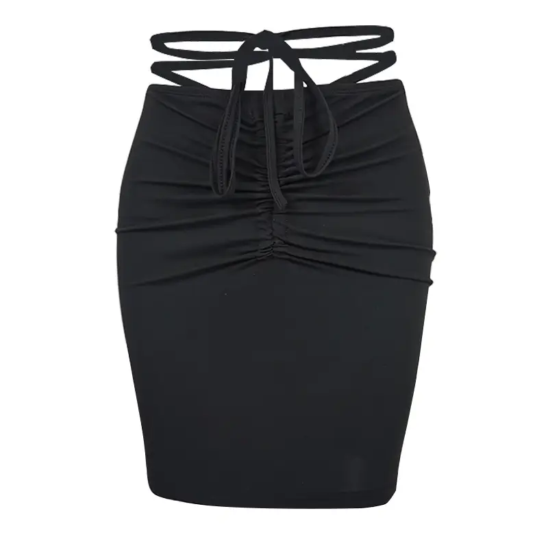 2025 Women's Pink High Waist Drawstring Skirt - Image 7
