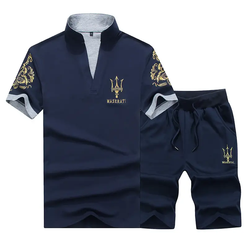 Men's Maroon Sports Casual T-Shirt Shorts Set