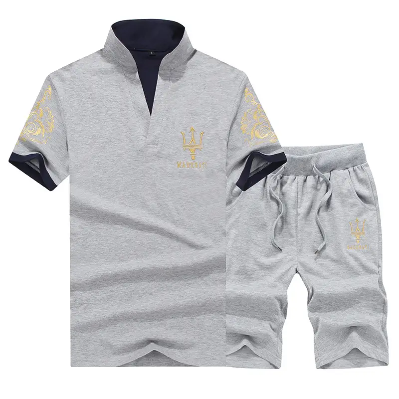 Men's Maroon Sports Casual T-Shirt Shorts Set