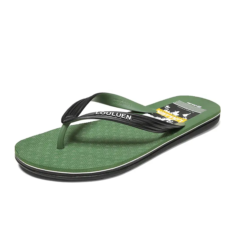 Men Green Flip Flops 2022 Summer Casual Sandals