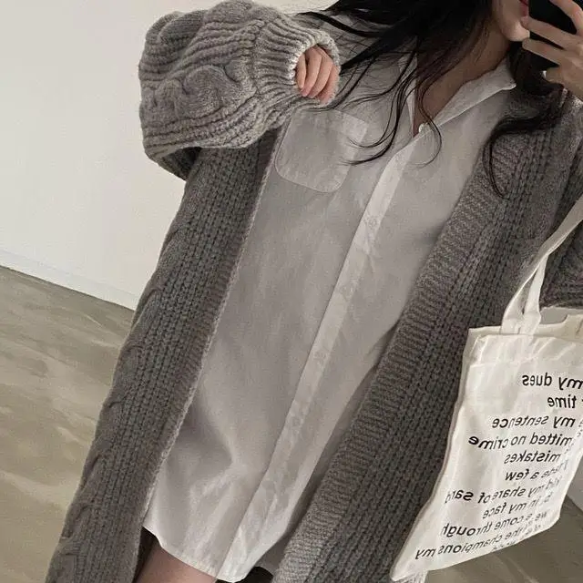 Women's 2024 Loose White Lapel Shirt Skirt Mid-Length — feature 7