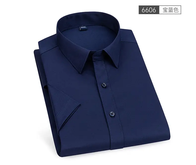 Men Light Blue Stretch Formal Shirt 2025 Summer — feature 16