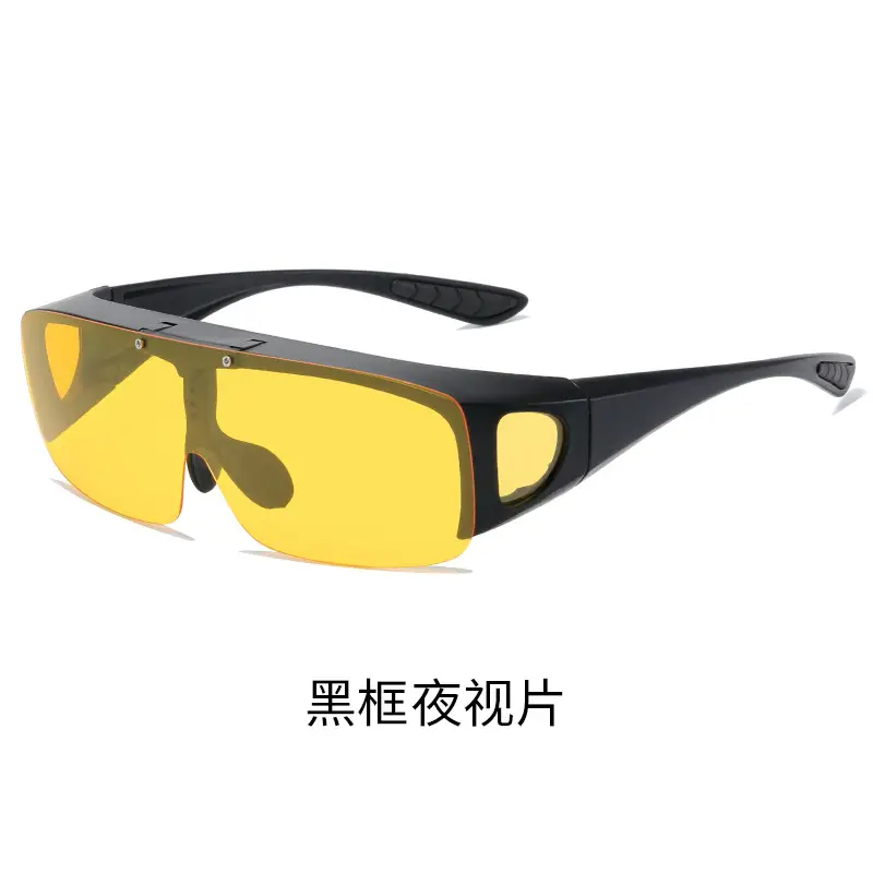 Men Polarized Night Vision Sunglasses Black Frame Yellow Lens - Image 3